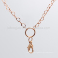 3.6mm 18" +2" wholesale rose gold stainless steel metal pendant chain necklace